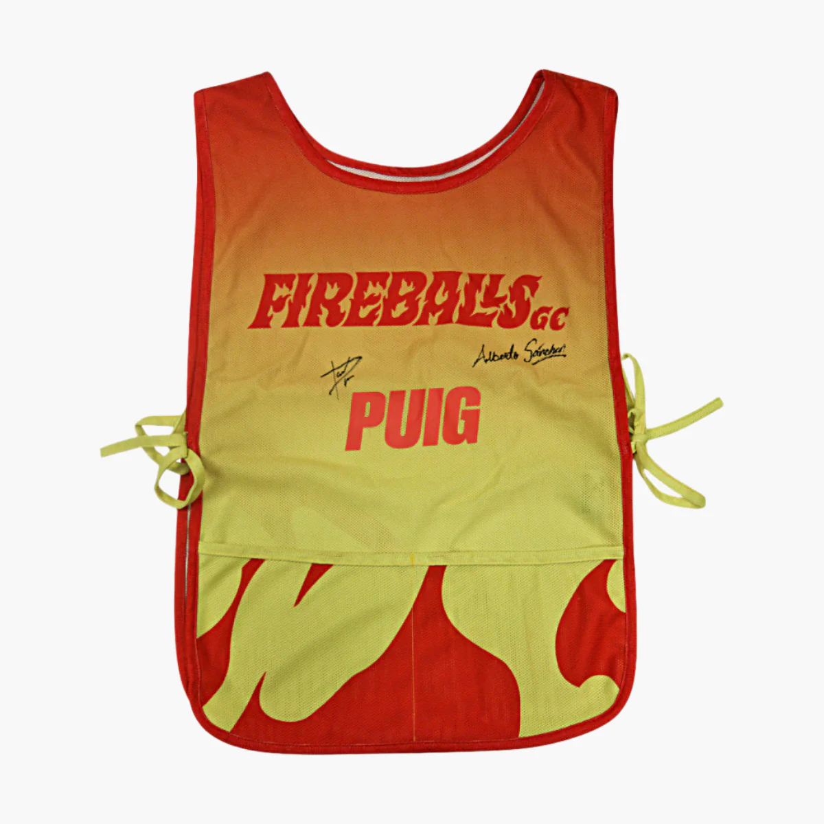 David Puig and Alberto Sanchez Team Fireballs Autographed Caddie Bib